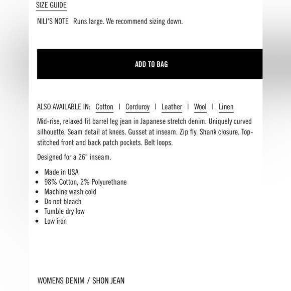 NWT Nili Lotan SHON jeans Size 29 Darkest Black Never Worn purchased Iowa City - Picture 9 of 15